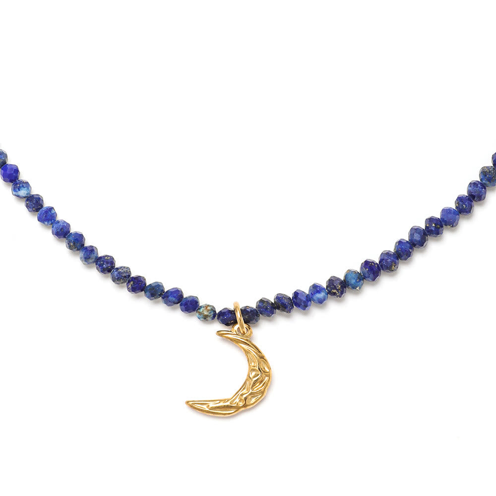 Collier de perles en pierres précieuses Olivenorma Boho Soleil Lune Étoile