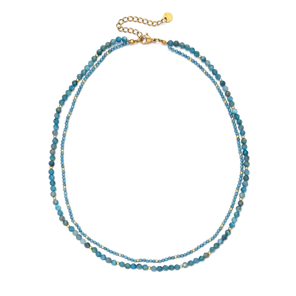 Collier ras du cou en cristal et pierres précieuses à facettes Olivenorma Boho