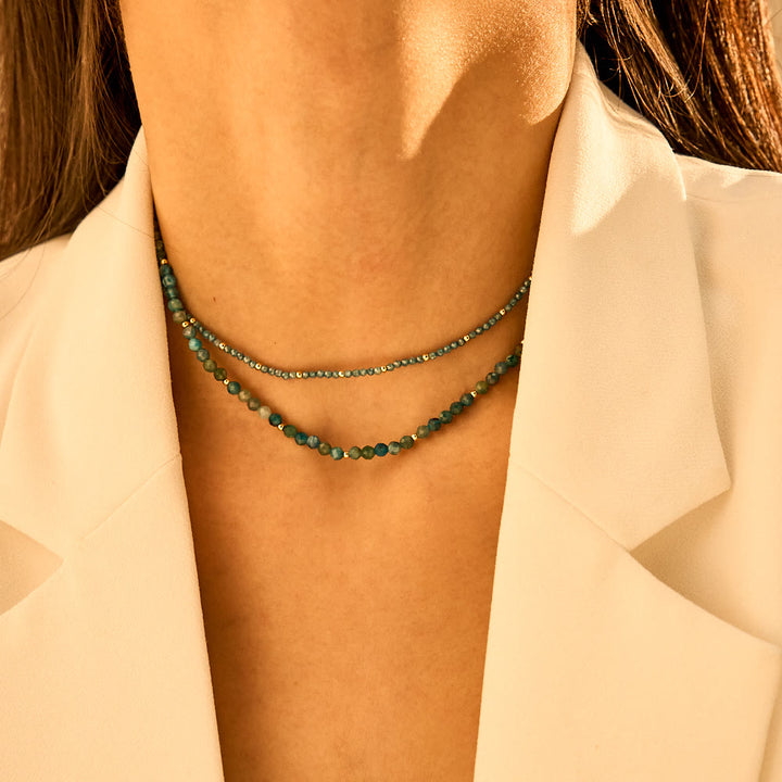 Collier ras du cou en cristal et pierres précieuses à facettes Olivenorma Boho
