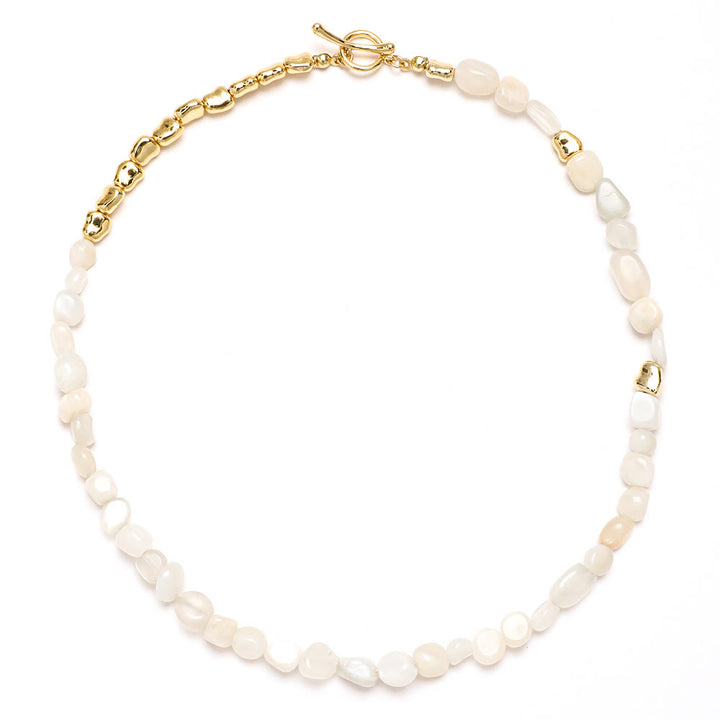 Collier ras du cou en perles d'amazonite irrégulières Olivenorma