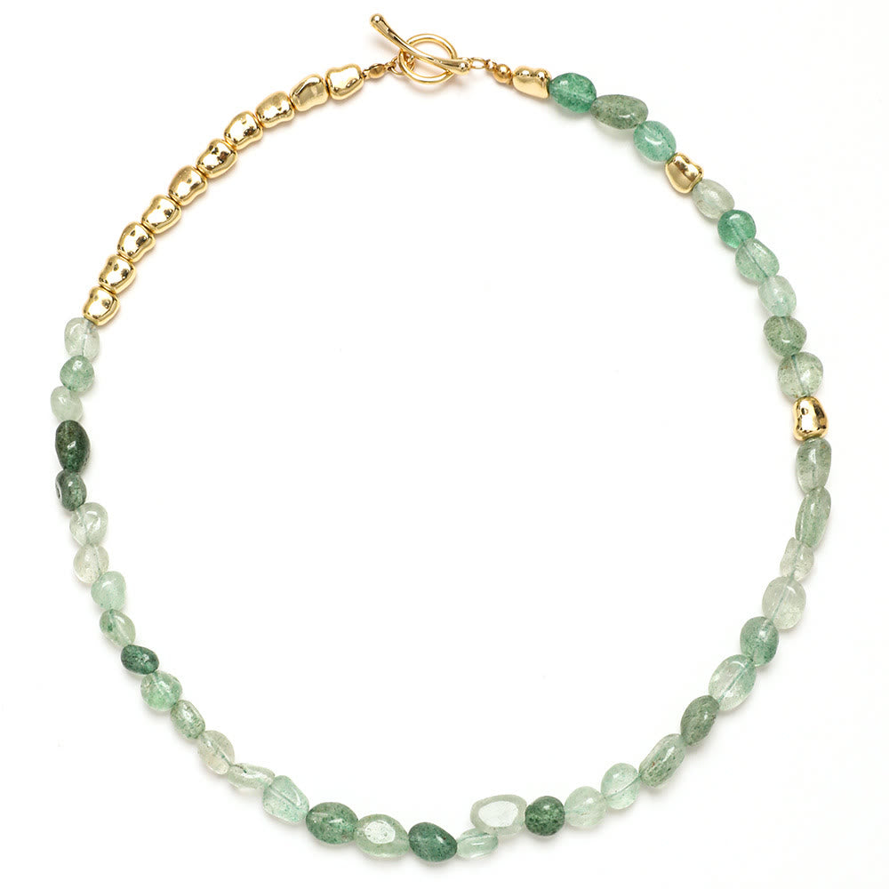 Collier ras du cou en perles d'amazonite irrégulières Olivenorma