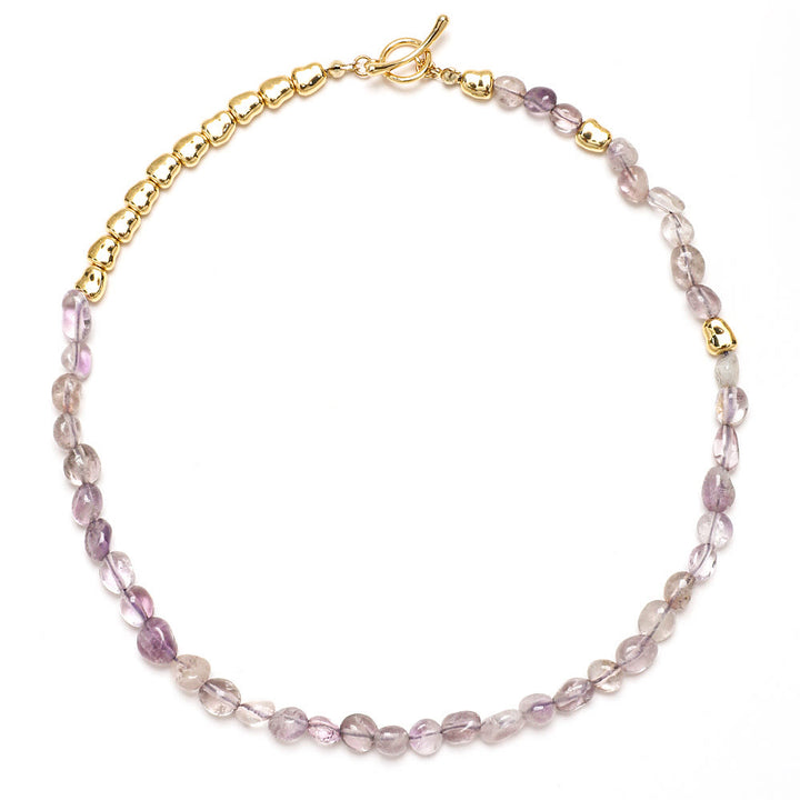 Collier ras du cou en perles d'amazonite irrégulières Olivenorma