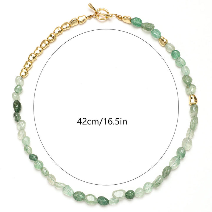 Collier ras du cou en perles d'amazonite irrégulières Olivenorma