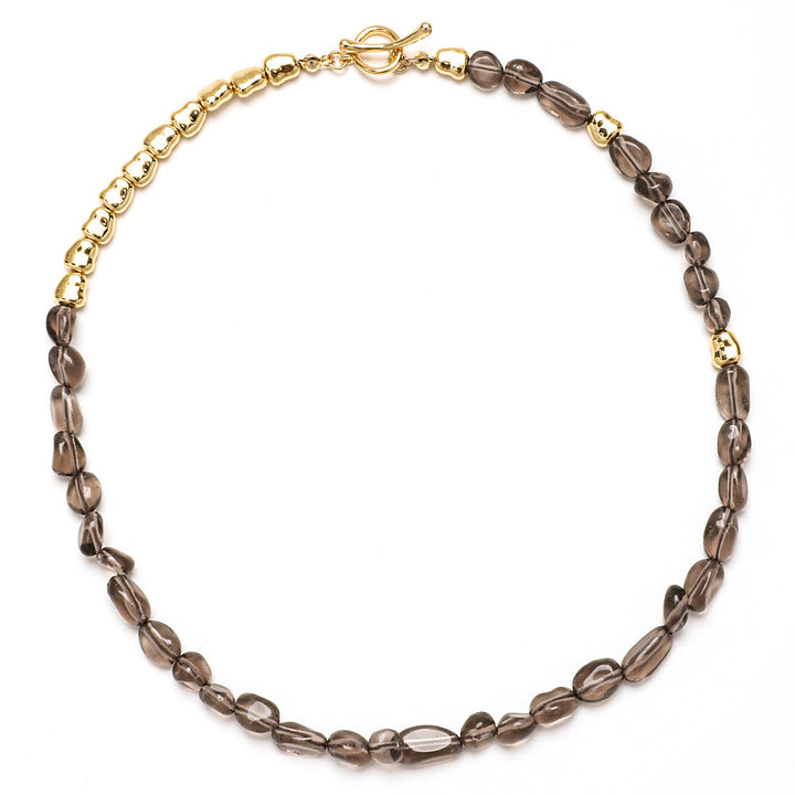Collier ras du cou en perles d'amazonite irrégulières Olivenorma