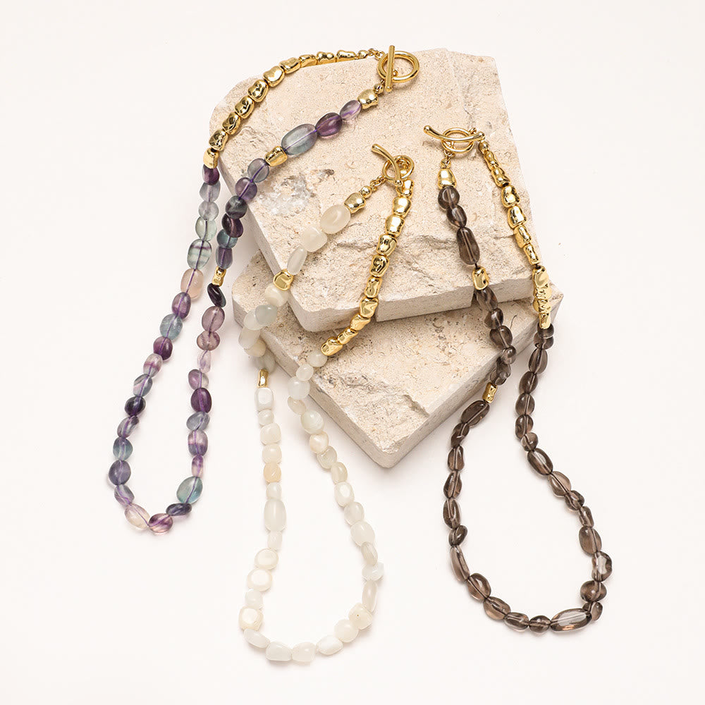 Collier ras du cou en perles d'amazonite irrégulières Olivenorma