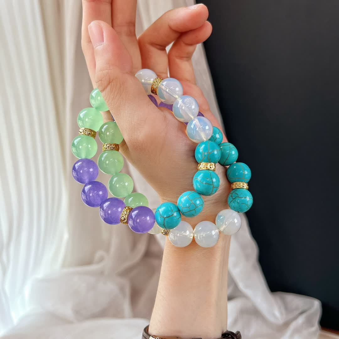 Bracelet en perles de pierre naturelle Olivenorma 12 cm
