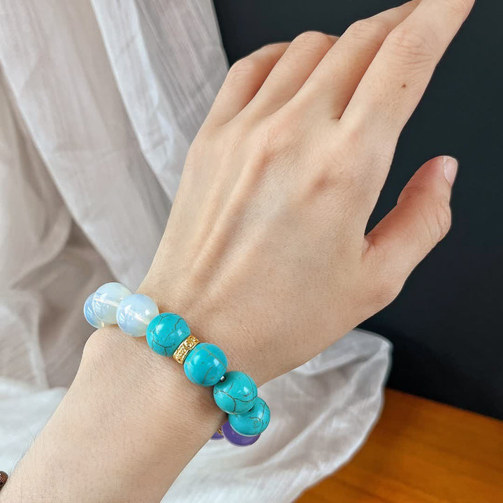 Bracelet en perles de pierre naturelle Olivenorma 12 cm