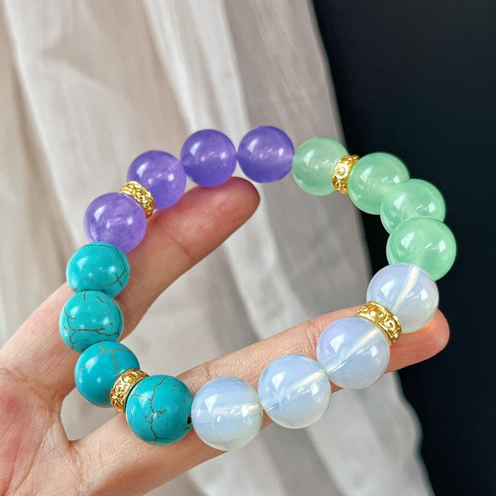 Bracelet en perles de pierre naturelle Olivenorma 12 cm