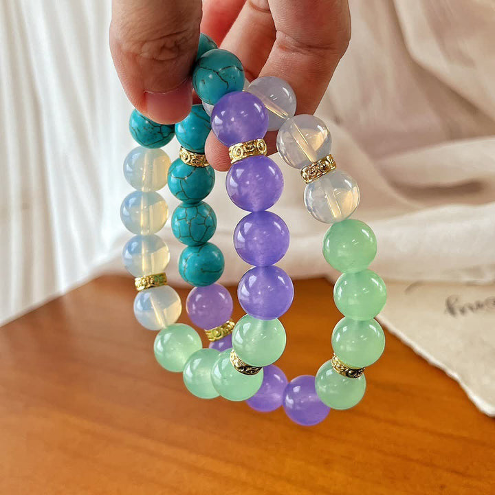 Bracelet en perles de pierre naturelle Olivenorma 12 cm