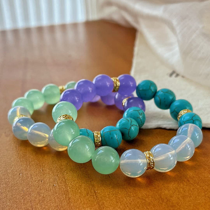 Bracelet en perles de pierre naturelle Olivenorma 12 cm