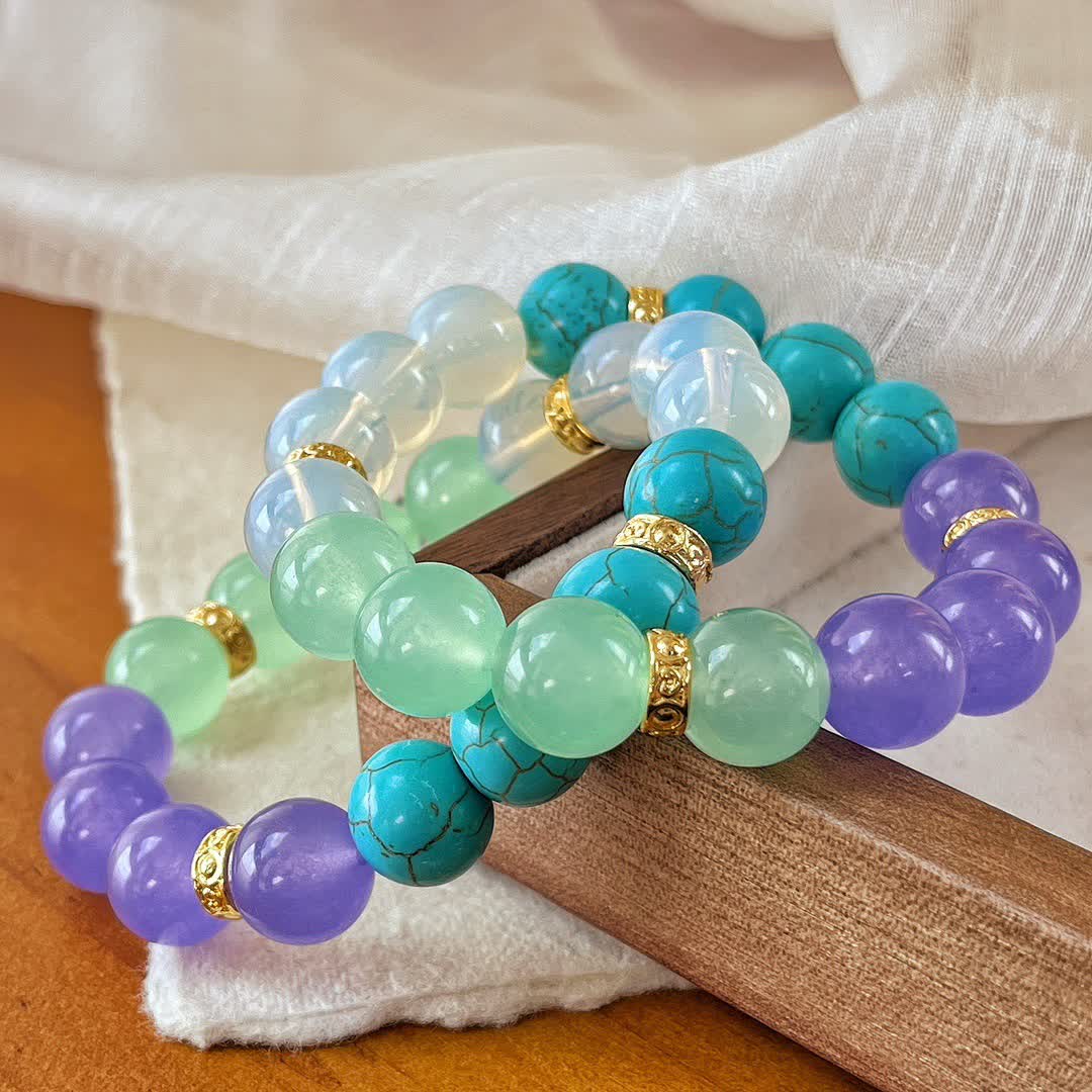 Bracelet en perles de pierre naturelle Olivenorma 12 cm