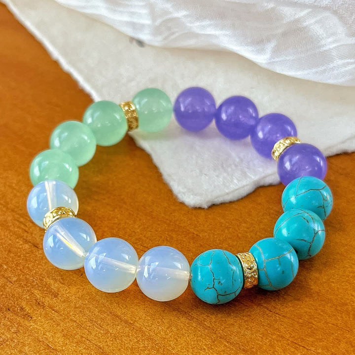 Bracelet en perles de pierre naturelle Olivenorma 12 cm