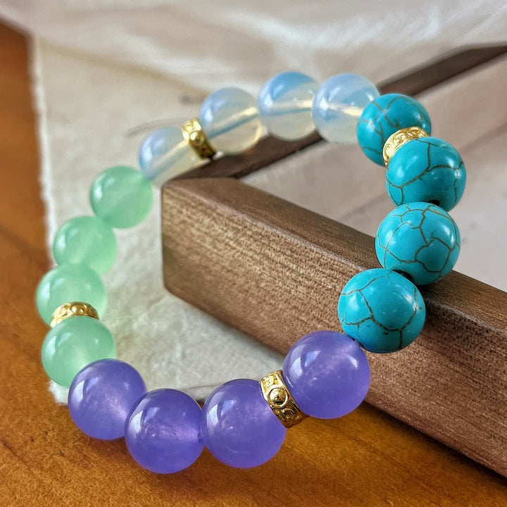Bracelet en perles de pierre naturelle Olivenorma 12 cm