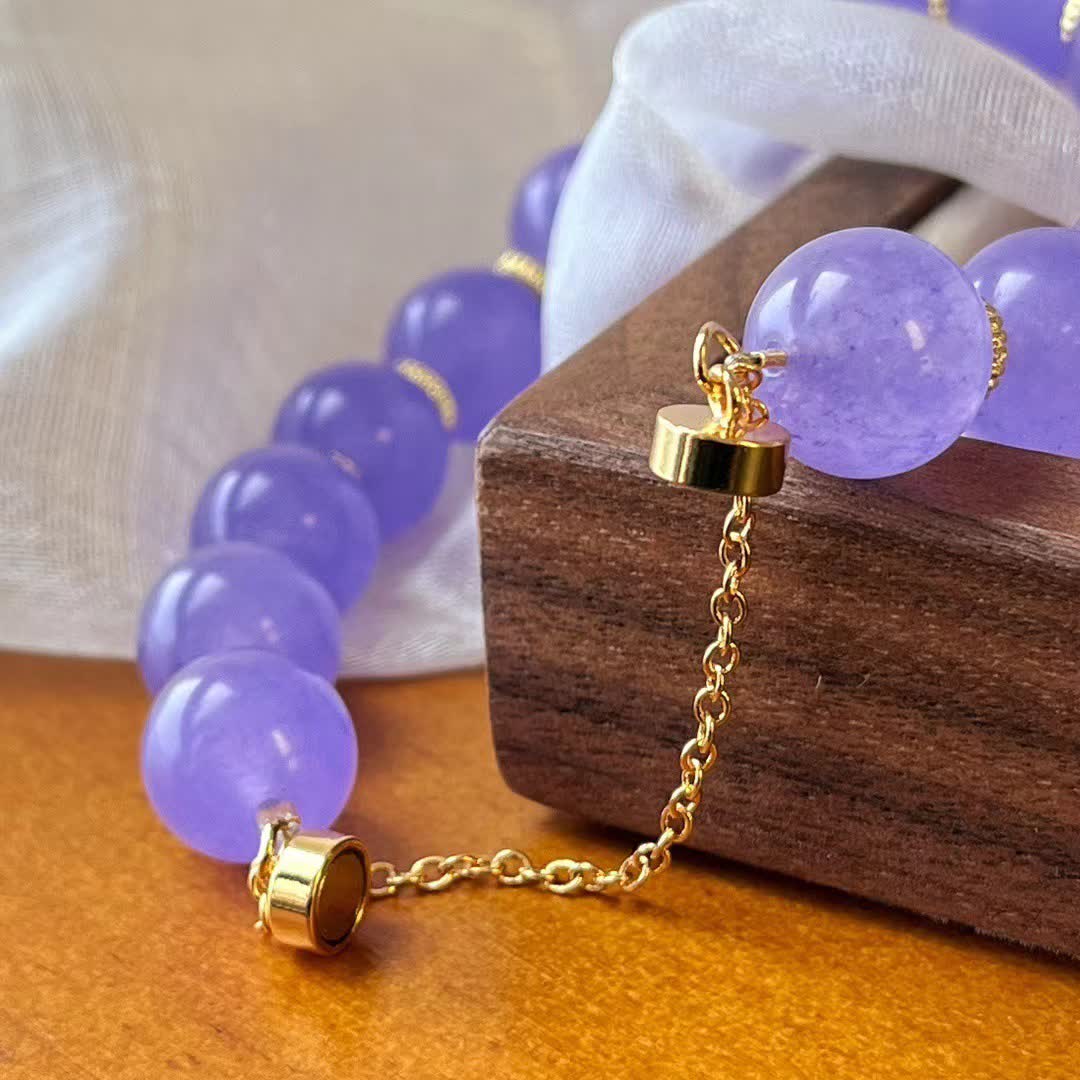 Bracelet Olivenorma en perles d'améthyste naturelle de 12 cm