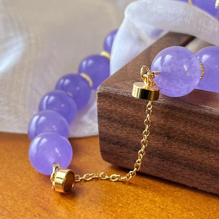 Bracelet Olivenorma en perles d'améthyste naturelle de 12 cm