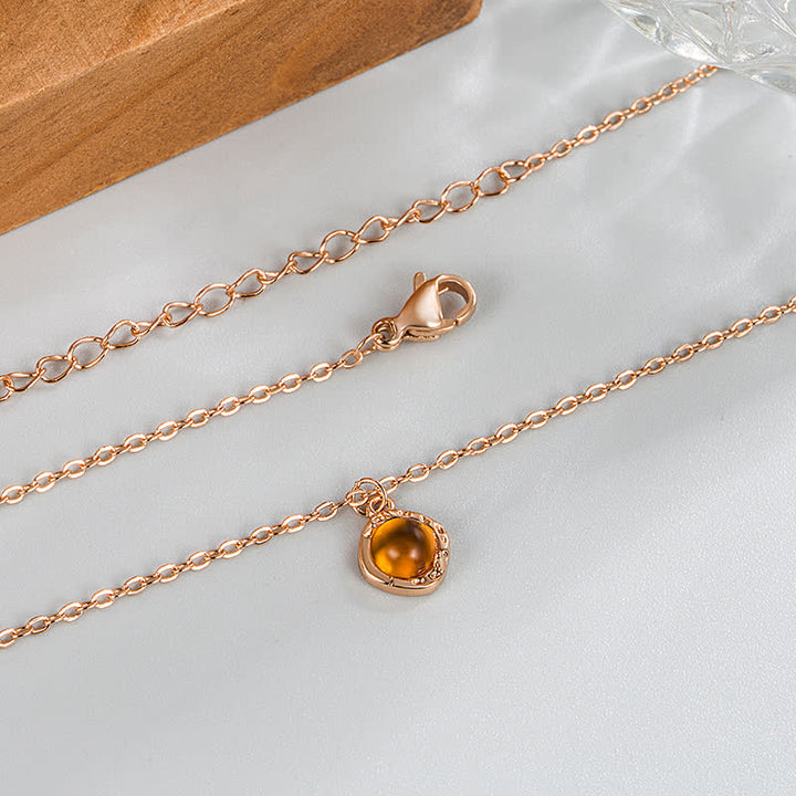 Collier pendentif avec bordure en métal ambré Olivenorma