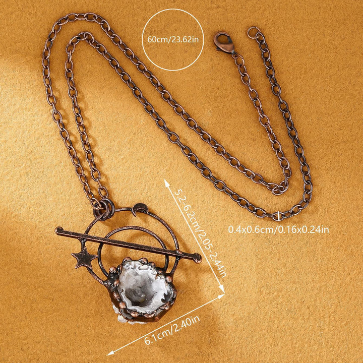 Collier avec pendentif en cristal d'agate blanche naturelle Olivenorma