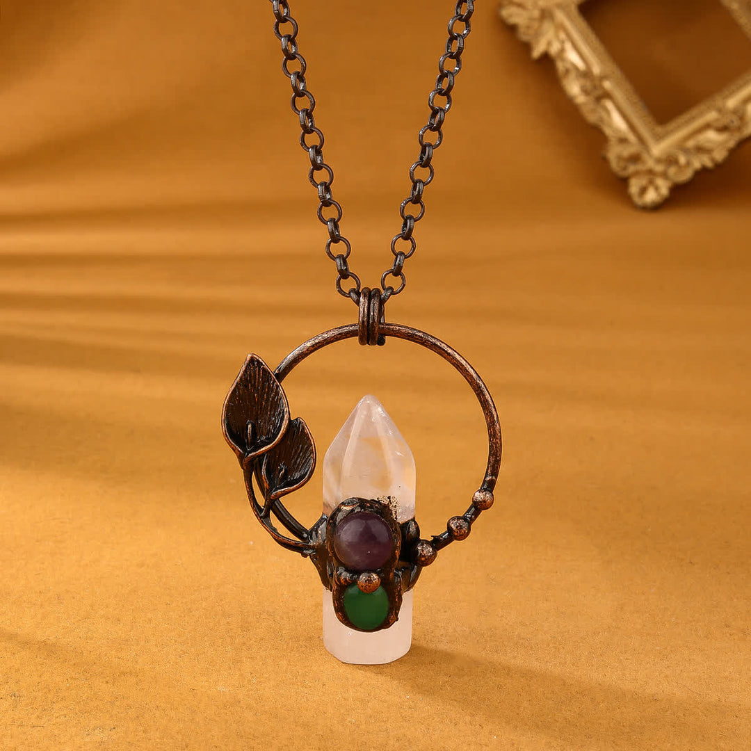 Collier avec pendentif en forme de balle en pierre naturelle Olivenorma