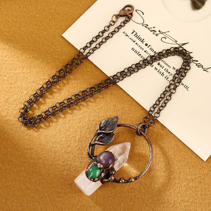 Collier avec pendentif en forme de balle en pierre naturelle Olivenorma