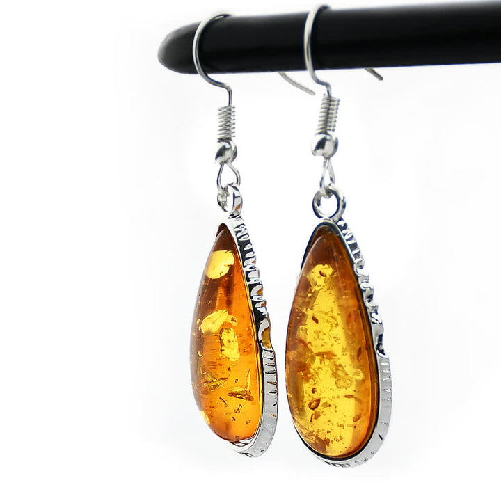 Ensemble de bijoux avec boucles d'oreilles et collier en ambre Olivenorma