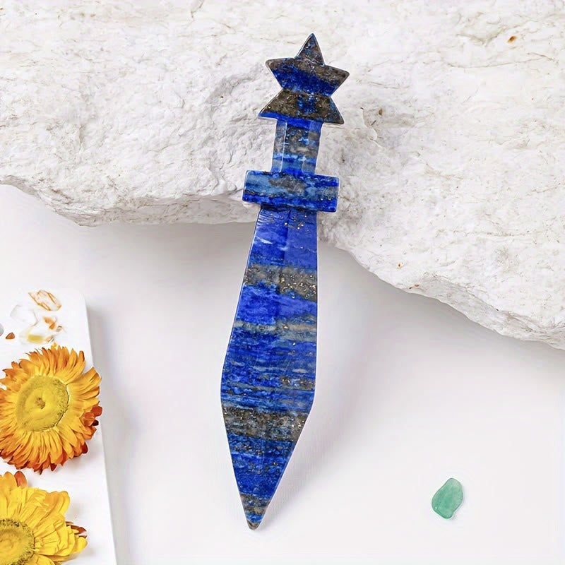Dague gravée Olivenorma Décoration en pierres précieuses naturelles - Lapis lazuli - image 16