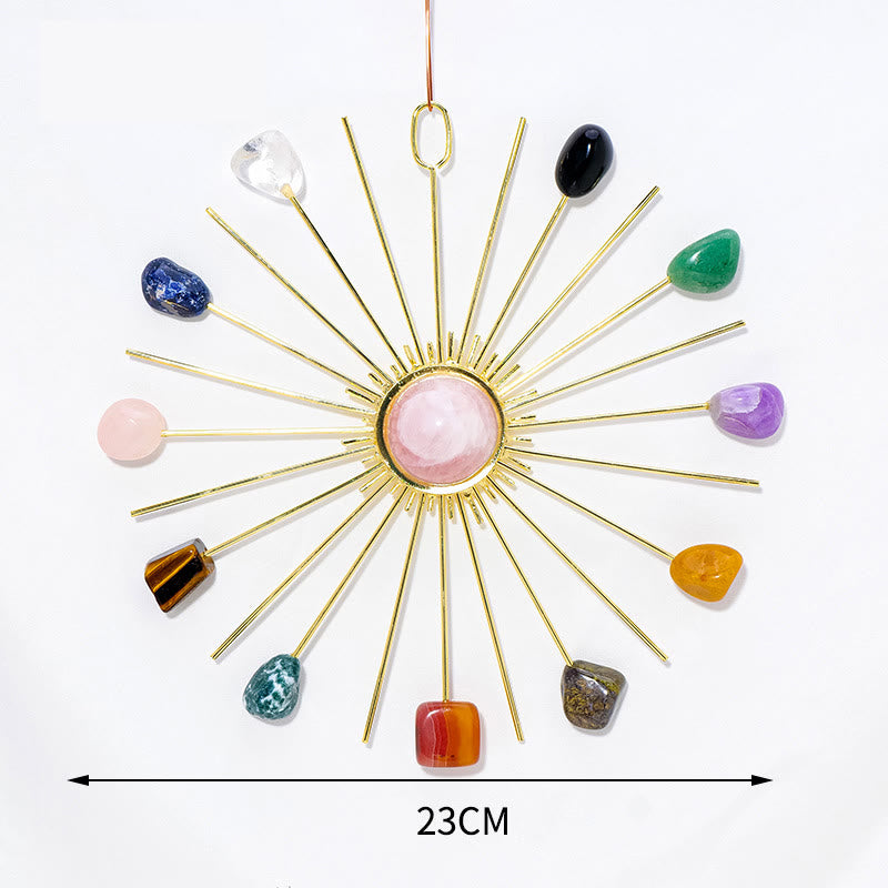 Décoration florale suspendue en quartz rose améthyste brut Olivenorma