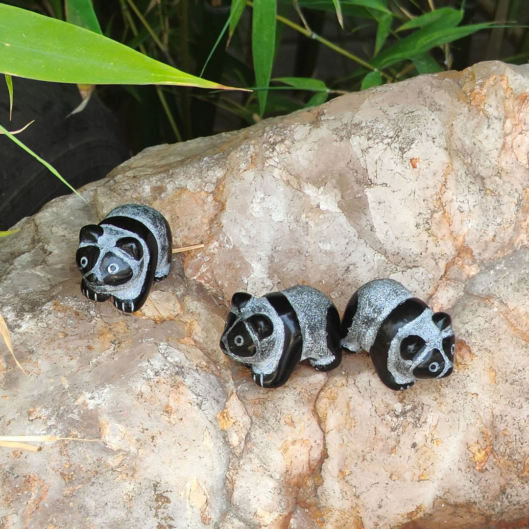 Décoration en pierre précieuse sculptée en obsidienne naturelle Olivenorma