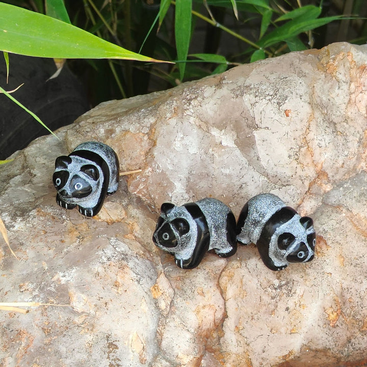 Décoration en pierre précieuse sculptée en obsidienne naturelle Olivenorma
