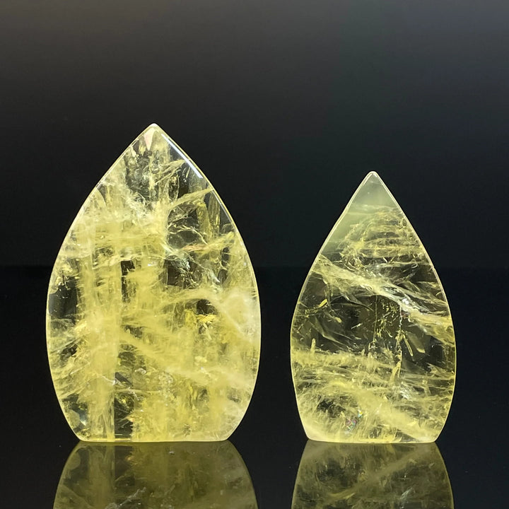 Ornement en forme de goutte d'eau en citrine polie Olivenorma Décoration en pierres précieuses