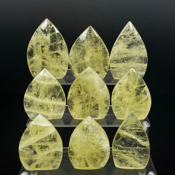 Ornement en forme de goutte d'eau en citrine polie Olivenorma Décoration en pierres précieuses