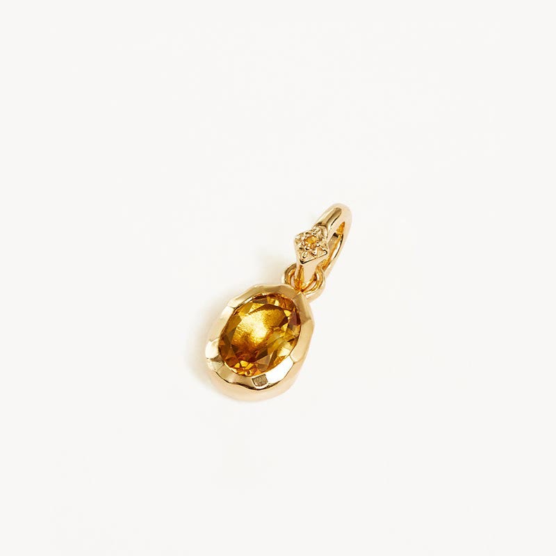 Collier avec pendentif en pierre de naissance Olivenorma et pierres précieuses en cristal naturel