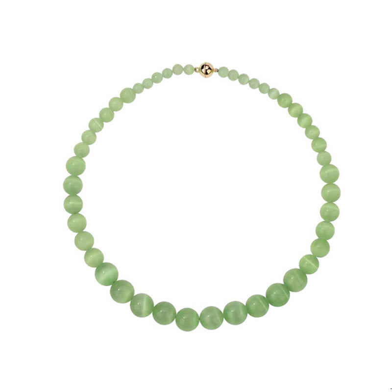 Collier ras du cou en perles avec pierre œil de chat Olivenorma Boho