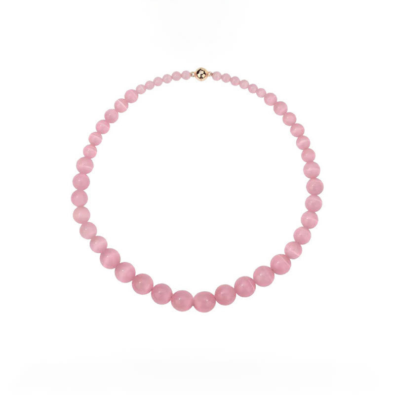Collier ras du cou en perles avec pierre œil de chat Olivenorma Boho