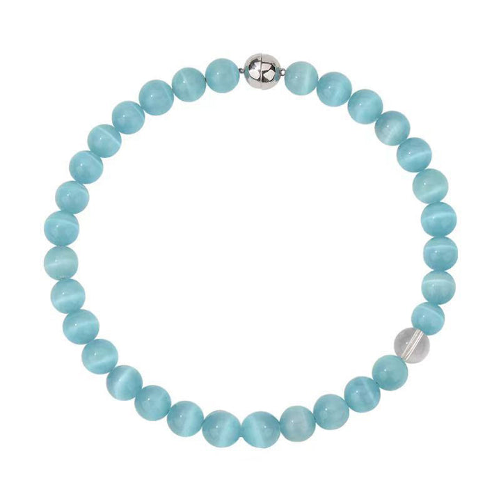 Collier ras du cou en perles avec pierre œil de chat Olivenorma Boho