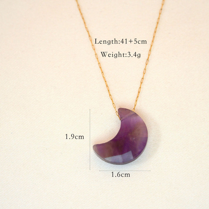 Collier plaqué or 14 carats avec améthyste naturelle Olivenorma