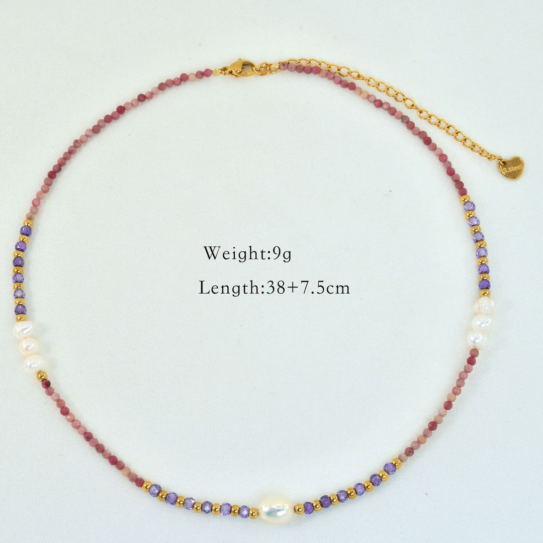 Collier plaqué or 14 carats avec améthyste naturelle Olivenorma