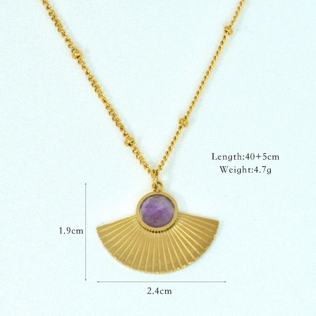 Collier plaqué or 14 carats avec améthyste naturelle Olivenorma