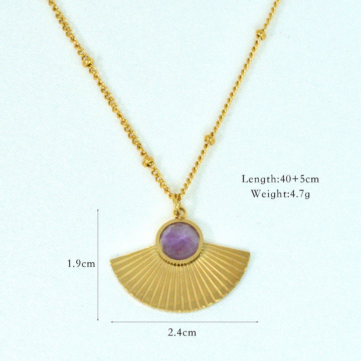 Collier plaqué or 14 carats avec améthyste naturelle Olivenorma