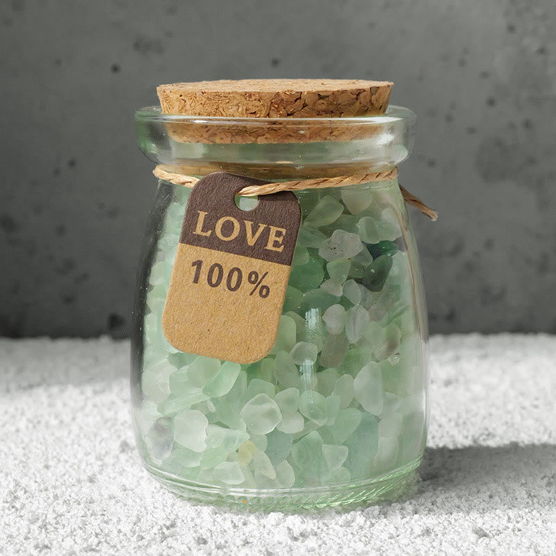 Bouteille à souhaits en cristal de gravier et pierres précieuses naturelles Olivenorma