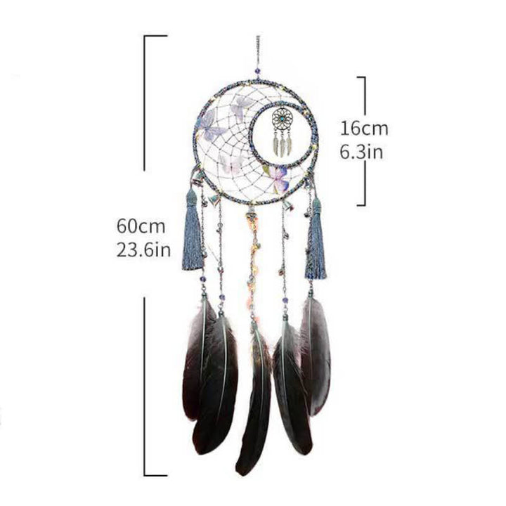 Pendentif attrape-rêves en forme de cloche et de papillon en plumes d'Olivenorma
