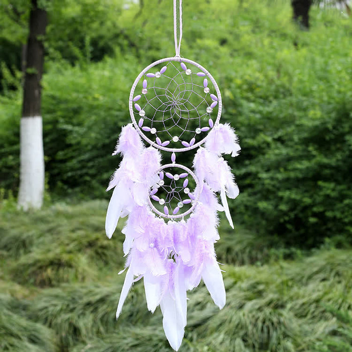 Attrape-rêves en perles de plastique violettes Olivenorma