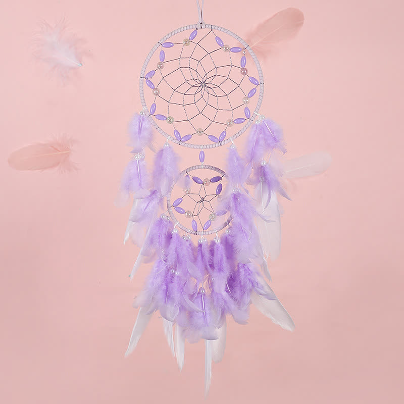 Attrape-rêves en perles de plastique violettes Olivenorma