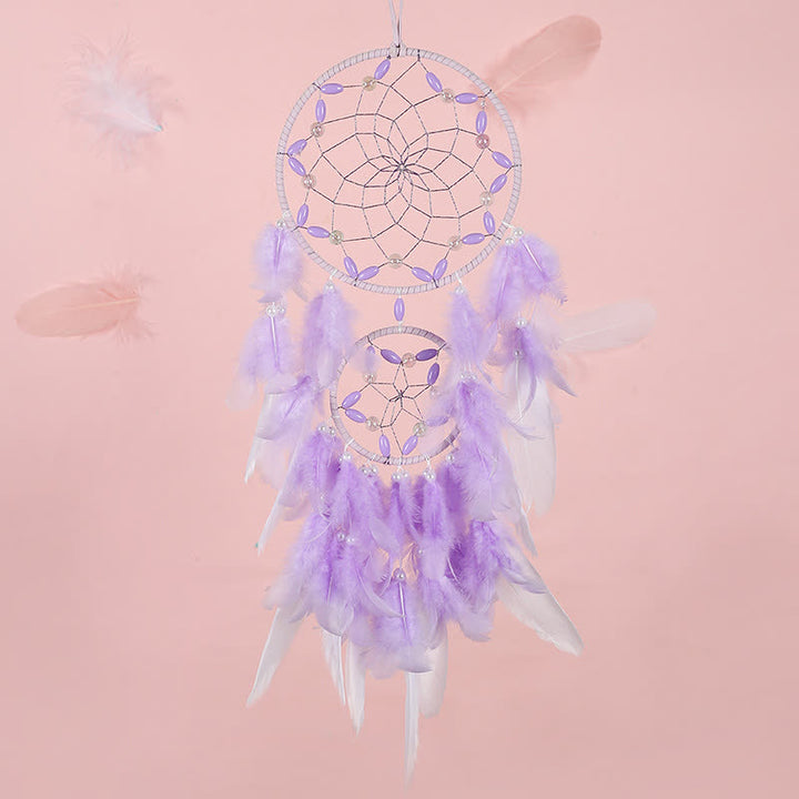 Attrape-rêves en perles de plastique violettes Olivenorma