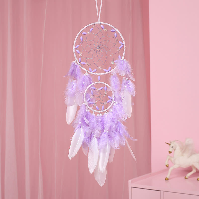 Attrape-rêves en perles de plastique violettes Olivenorma