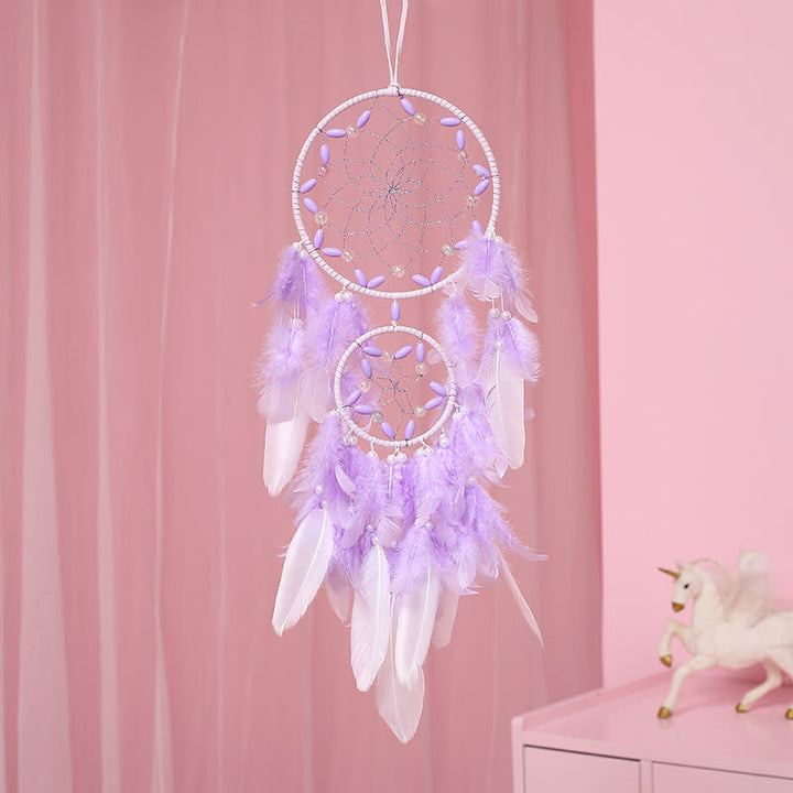 Attrape-rêves en perles de plastique violettes Olivenorma