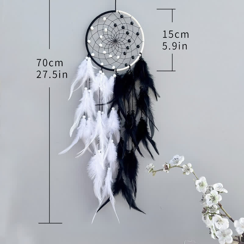 Attrape-rêves fait main Olivenorma bicolore avec plumes