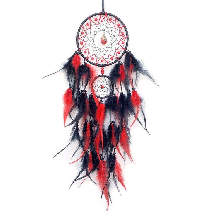 Pendentif attrape-rêves en pierre naturelle à double anneau Olivenorma