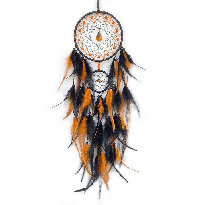Pendentif attrape-rêves en pierre naturelle à double anneau Olivenorma