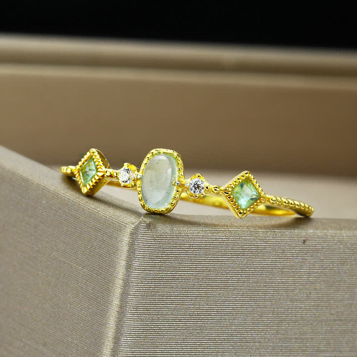 Bague vintage en argent sterling avec aigue-marine et pierre naturelle Olivenorma
