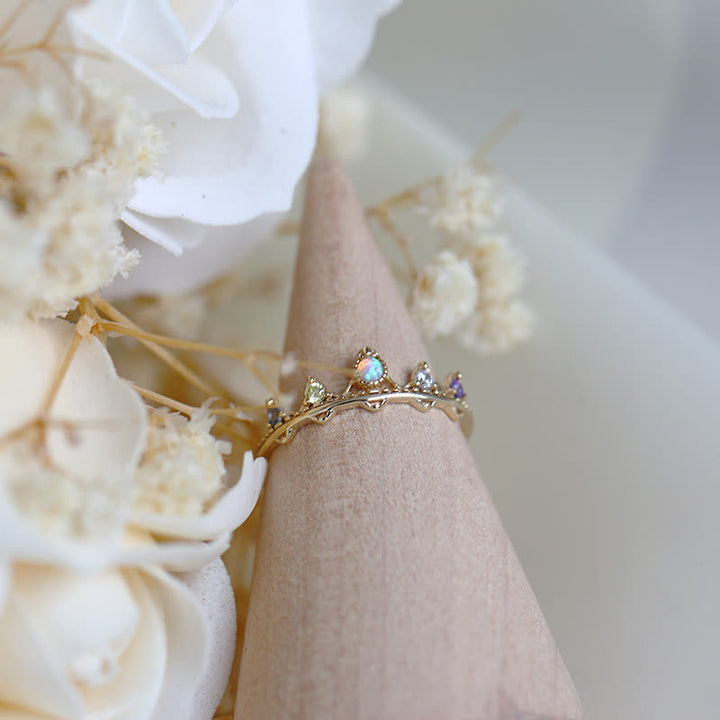 Bague de moulage de couronne en zircon blanc opale Olivenorma
